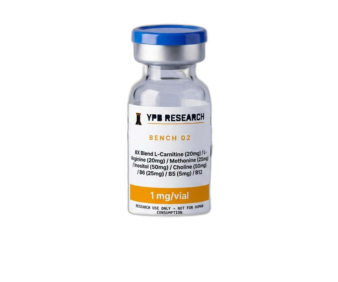 8X Blend L-Carnitine (20mg) / L-Arginine (20mg) / Methonine (25mg) / Inositol (50mg) / Choline (50mg) / B6 (25mg) / B5 (5mg) / B12 (1mg)